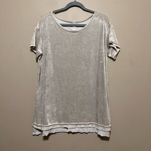 GreenTea Crushed Velvet Tunic Top